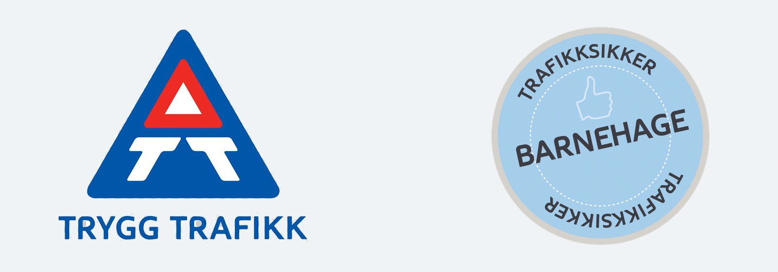 Trygg Trafikks logo og merket Trafikksikker barnehage